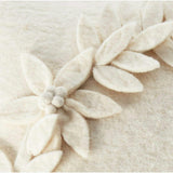 Hand Felted Wool Christmas Pillow, Cream Wreathâ 20"