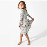 Little Monsters Bamboo Girls' Short Sleeve Dress