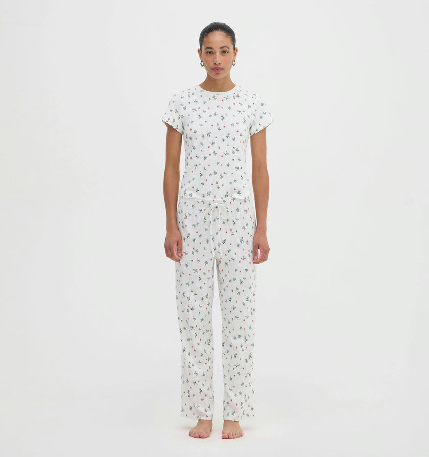 The Cleo Pointelle PJ Set - Rosie Bow Toss, Ivory