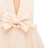 Pink Peach Edina Sleeveless Overlay Gown