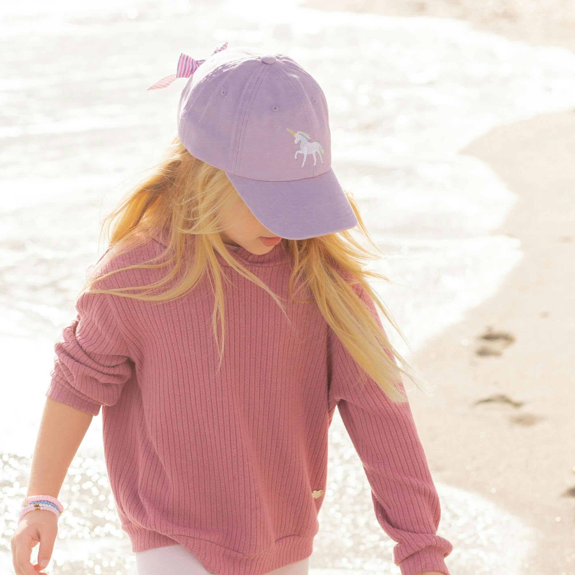 Rainbow Unicorn Bow Baseball Hat