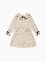 Caramel Check Tessa Girl Drop Waist Dress