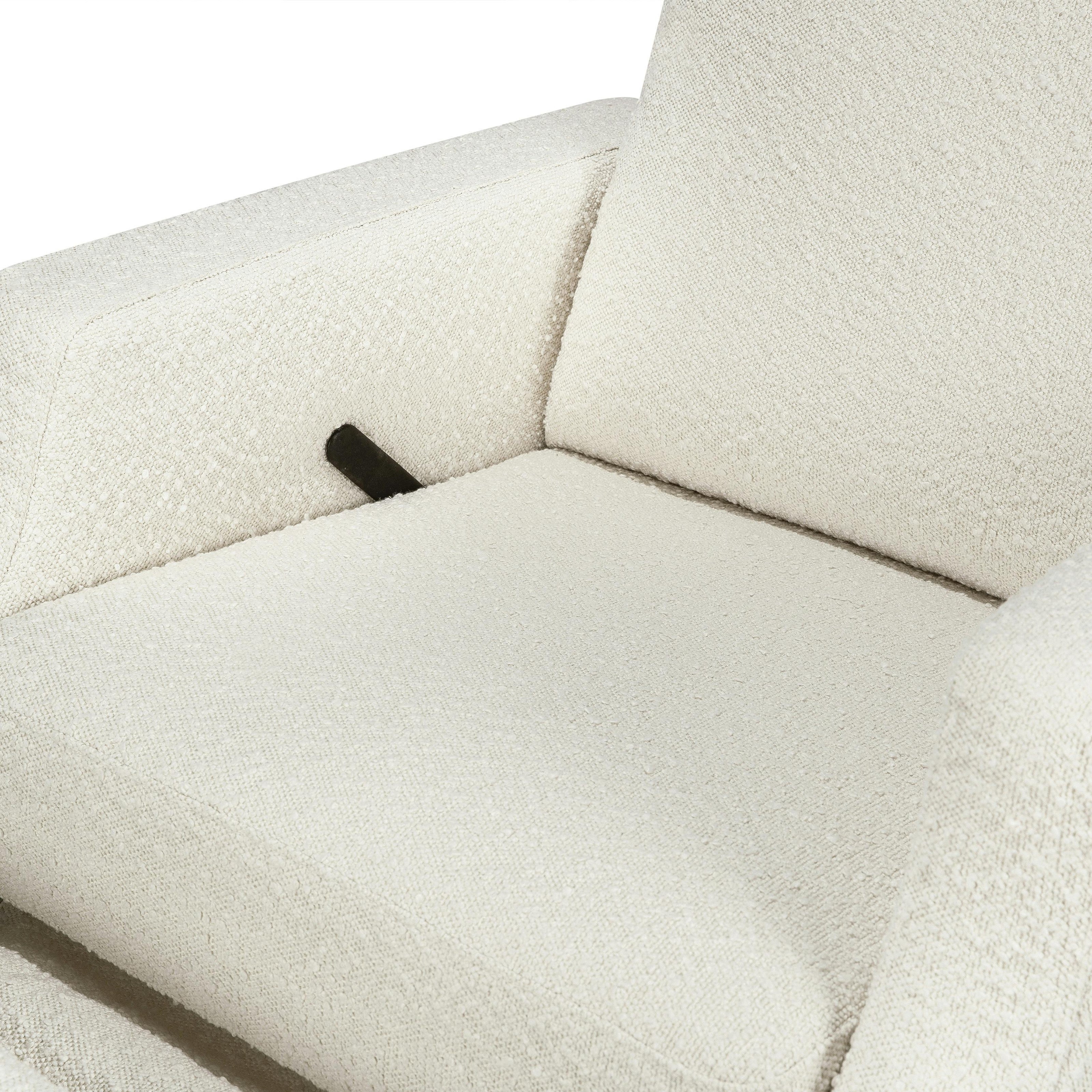 Crewe Recliner and Swivel Glider in Ivory Boucle w/Light Wood Base