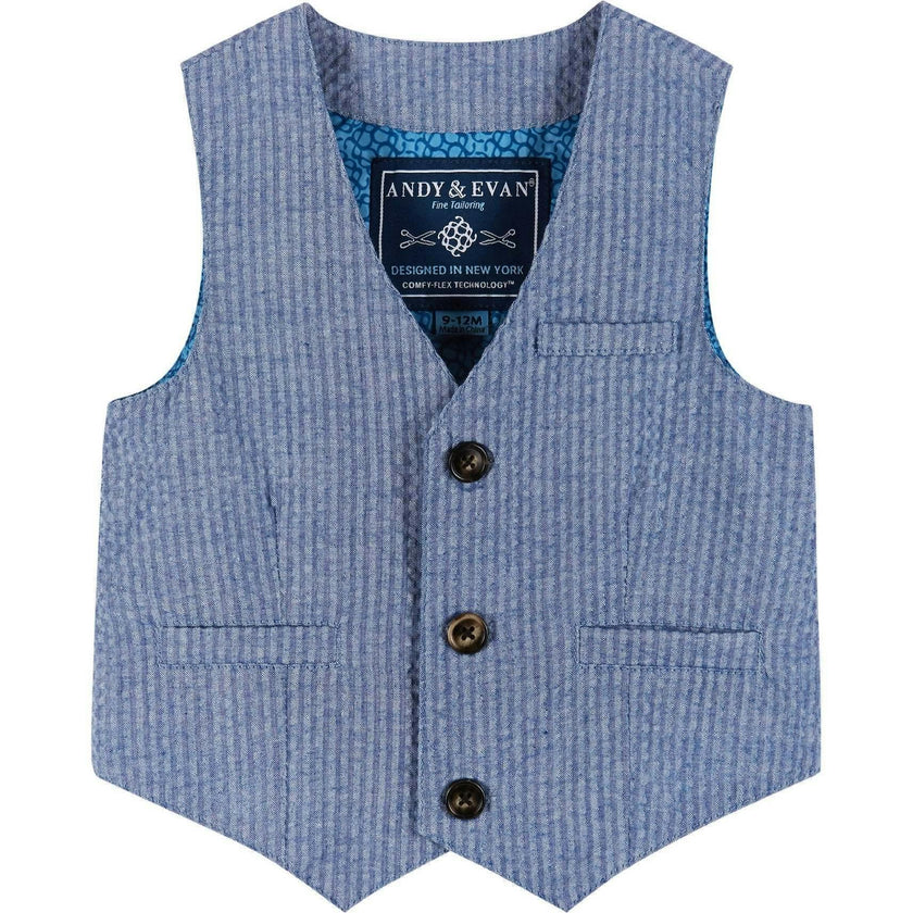 Infant Four Piece Buttondown and Vest Set
