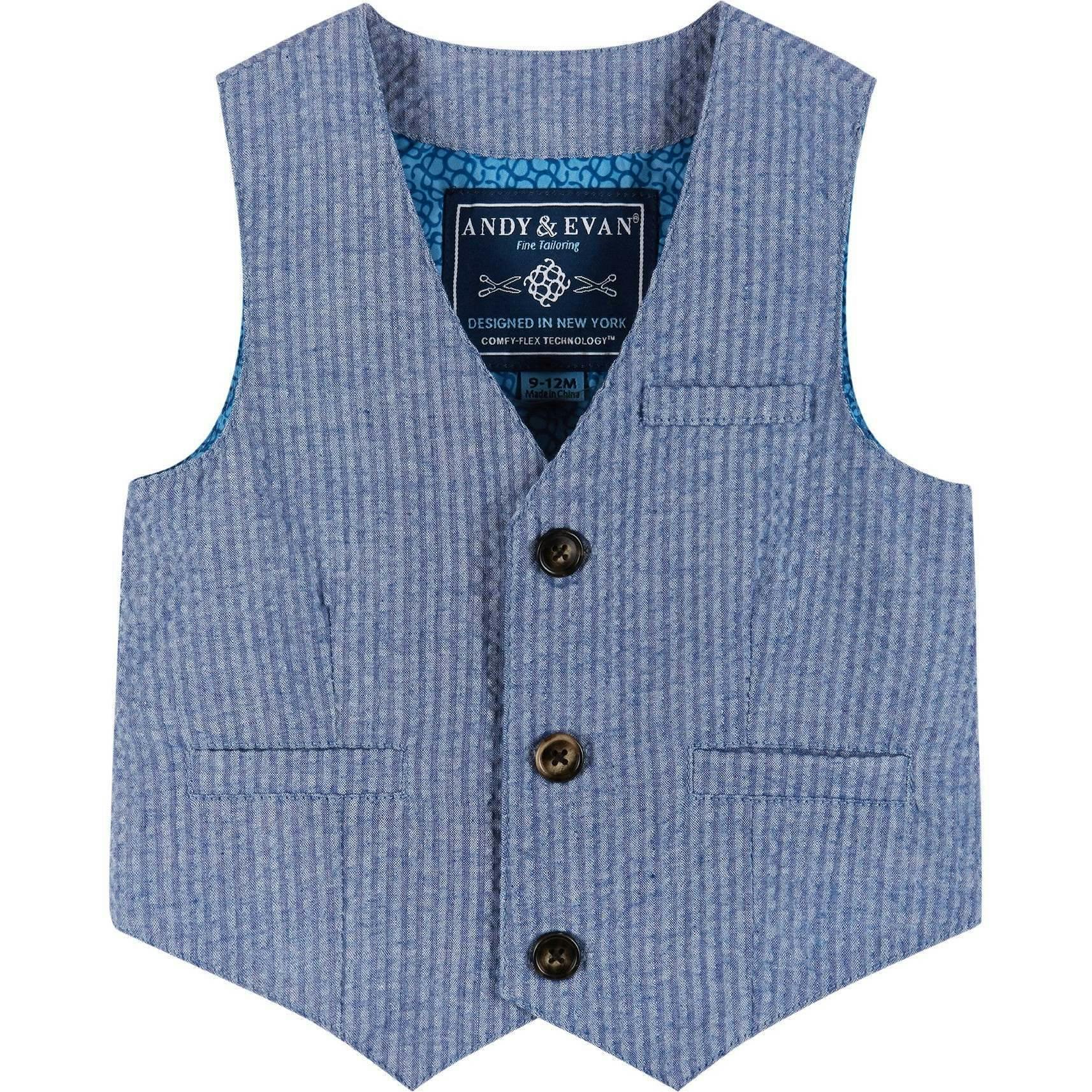 Infant Four Piece Buttondown and Vest Set