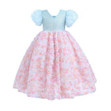 Blue Pastel Pink Floral Latona Dress