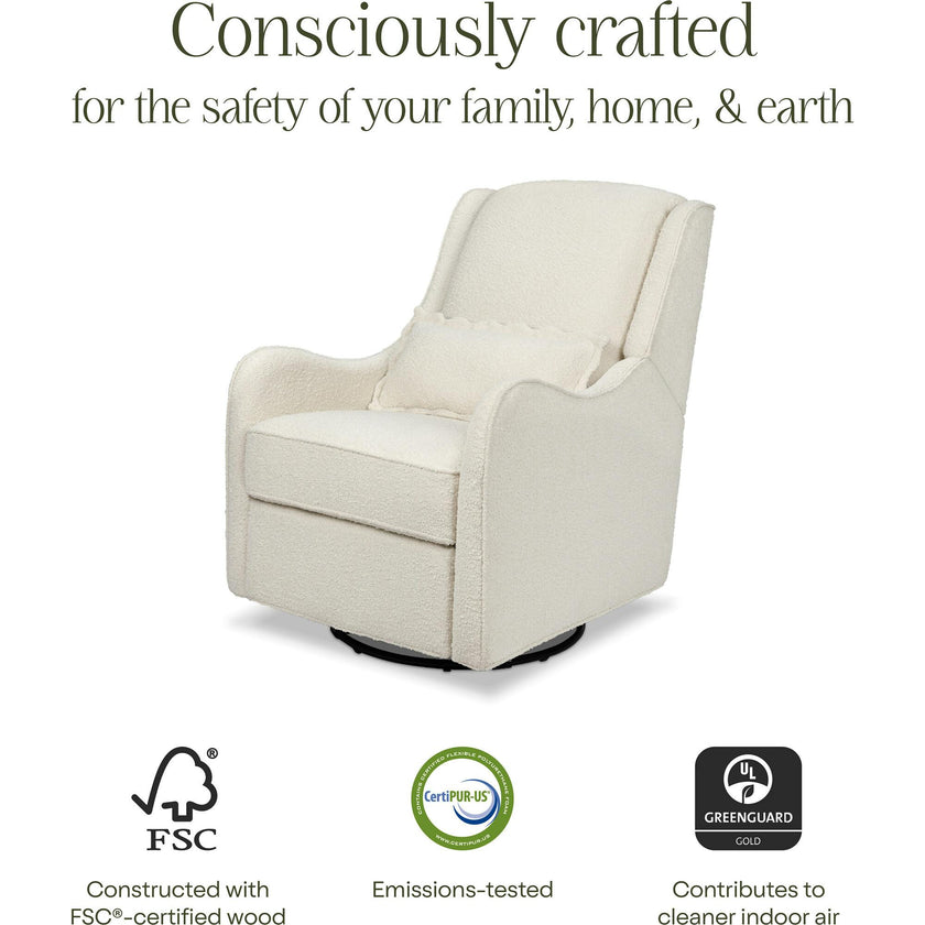 Devon Recliner and Swivel Glider in Ivory Boucle