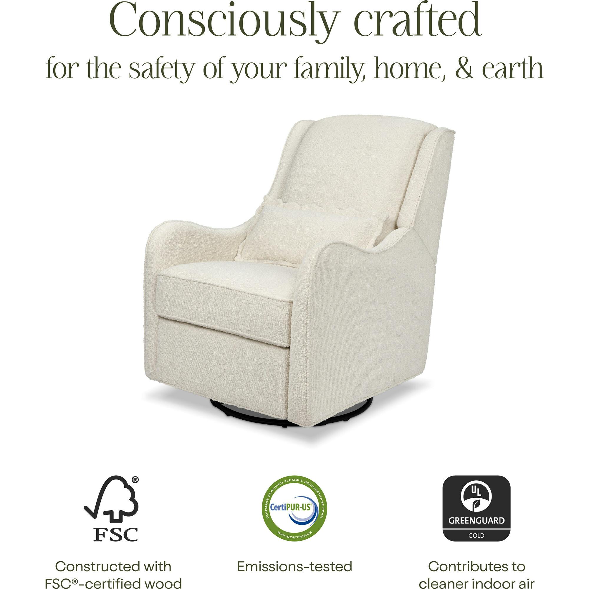 Devon Recliner and Swivel Glider in Ivory Boucle