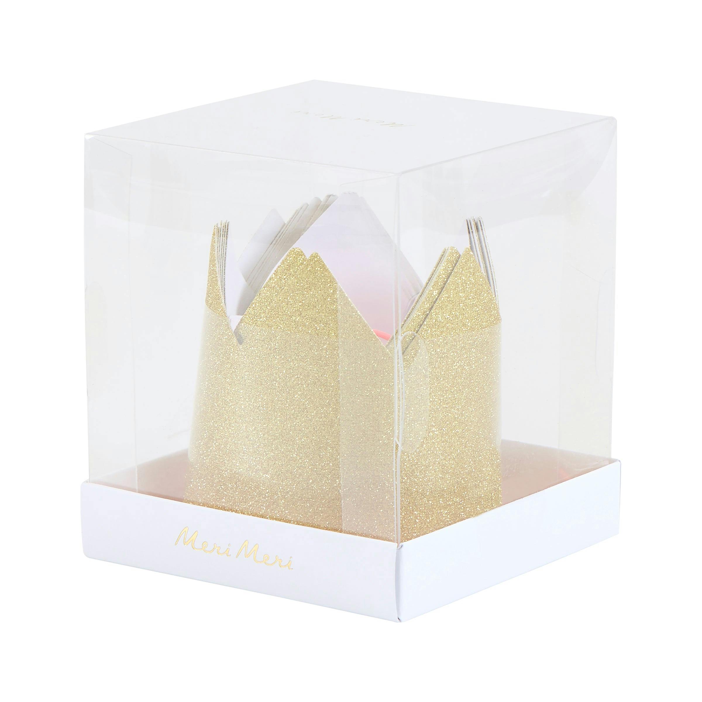 Mini Gold Glitter Crowns