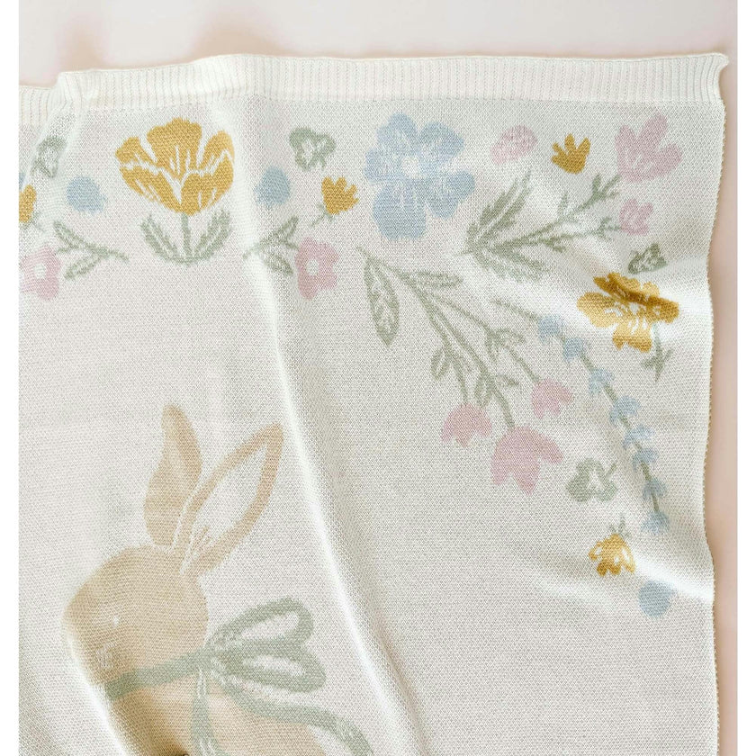 Pastel Floral Bunny Blanket Lovey Gift Set
