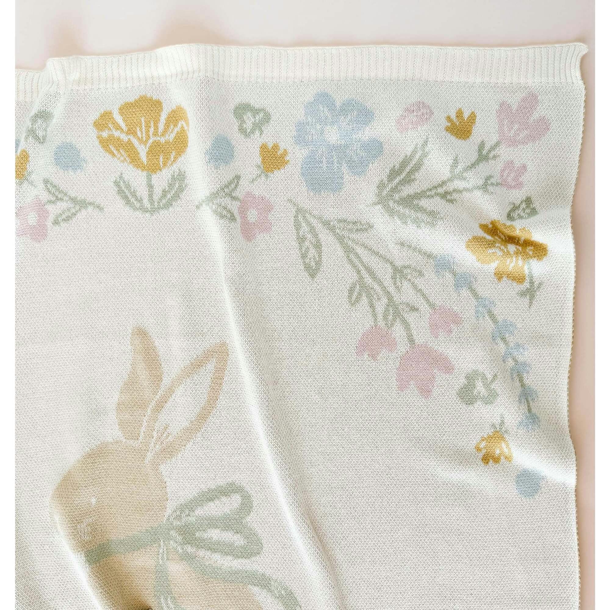 Pastel Floral Bunny Blanket Lovey Gift Set
