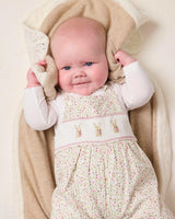 Baby Smocked Overalls Set in Bunny