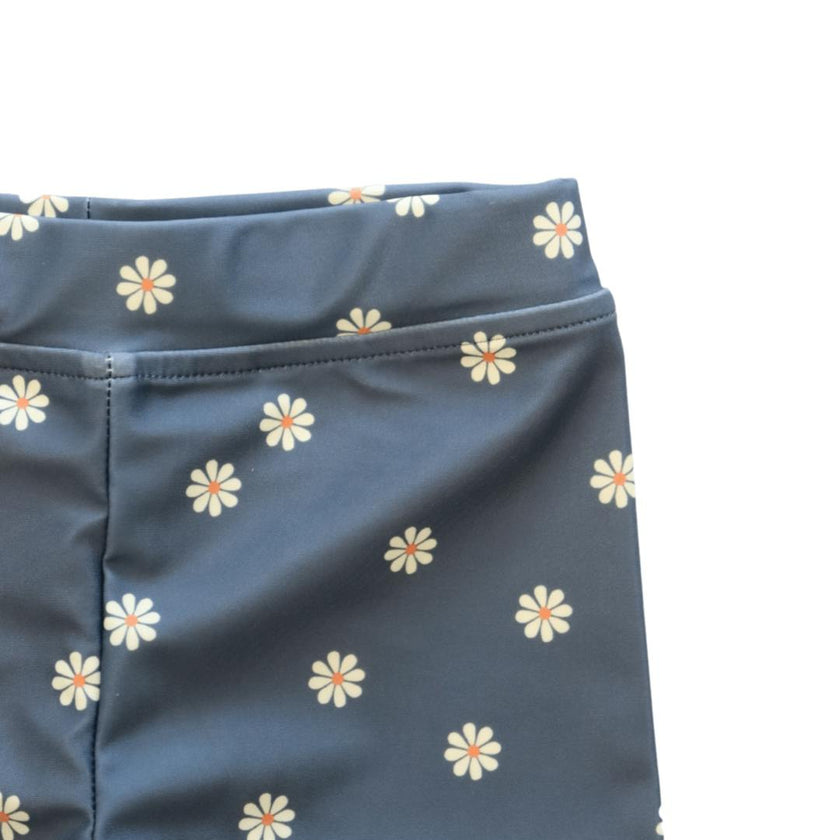 Kids Navy Daisy Swim Trunks
