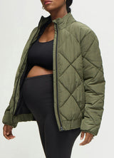 Expandable Raglan Sleeve Maternity Puffer Jacket