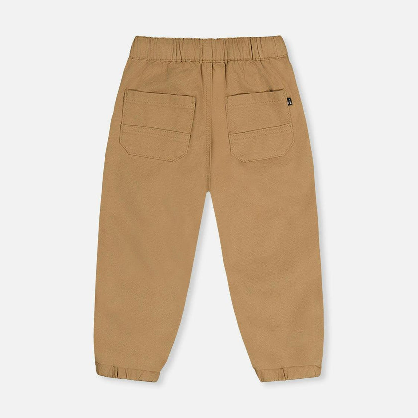 Stretch Canvas Jogger Pants Beige