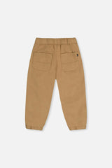 Stretch Canvas Jogger Pants Beige