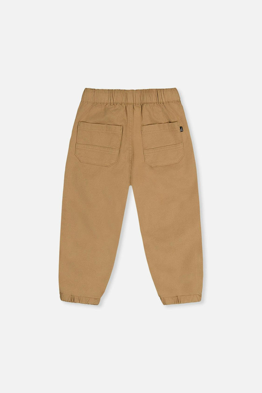 Stretch Canvas Jogger Pants Beige