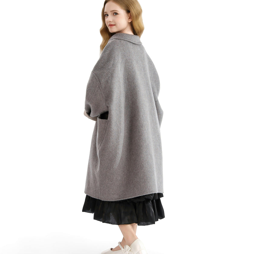 Gray Wool Coat with Peter Pan Collar