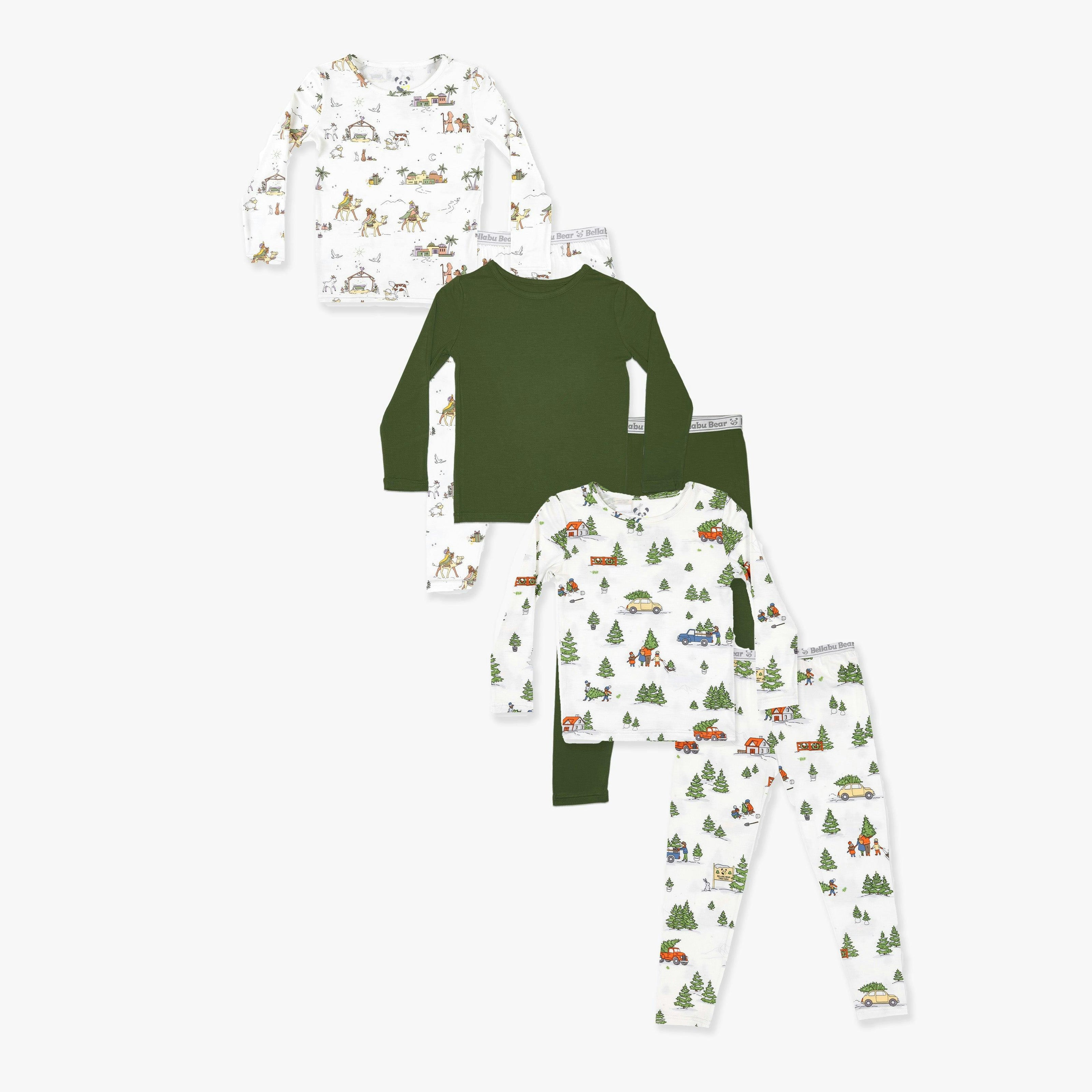 Classic Green Christmas Bundle - Bamboo Kids Pajamas