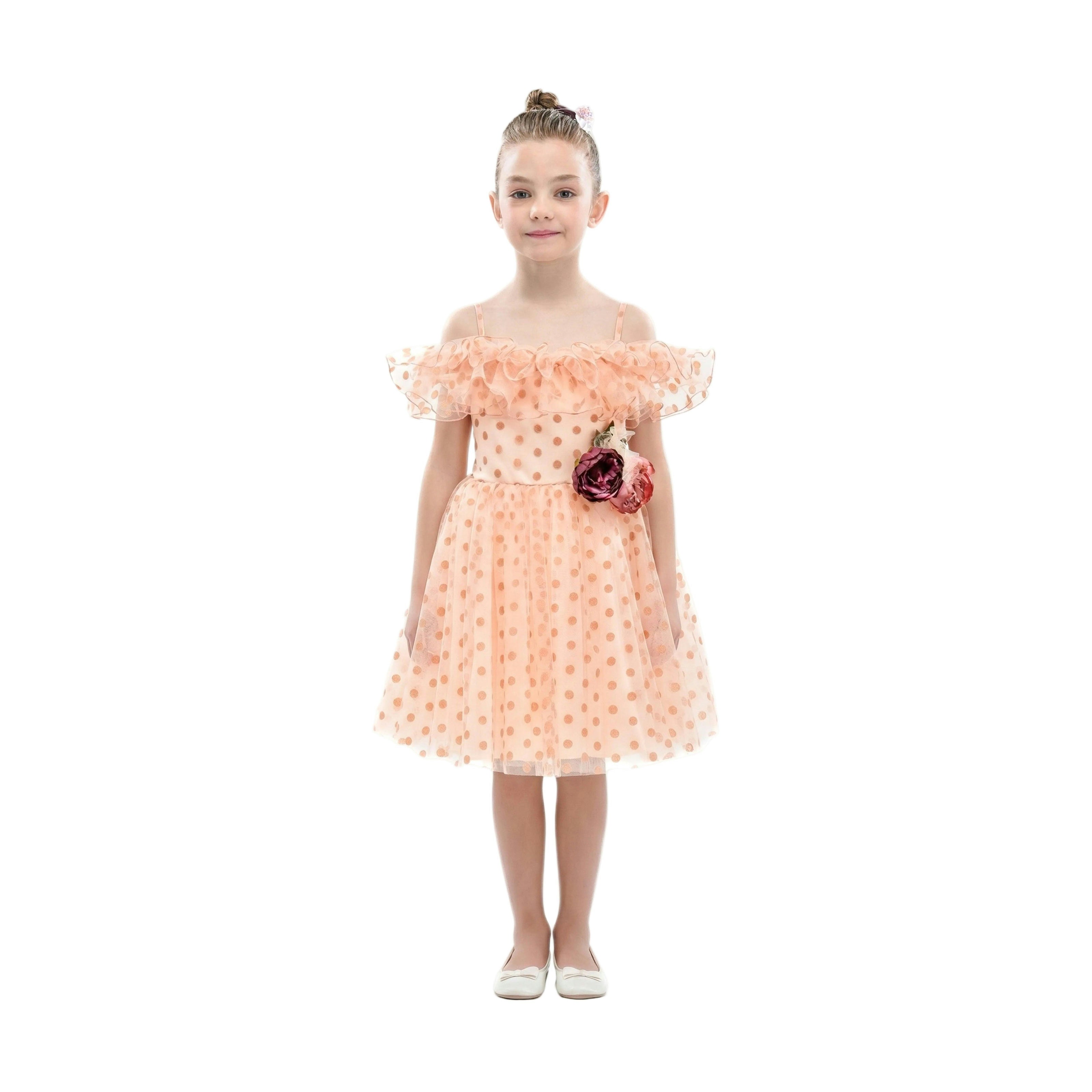 Pink Chiffon Polka Dot Dress