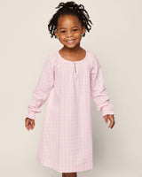 Girl's Twill Delphine Nightgown in Pink Gingham