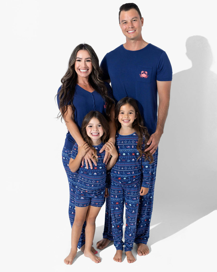 Sail Away Fair Isle Bamboo Kids Pajama Short Set