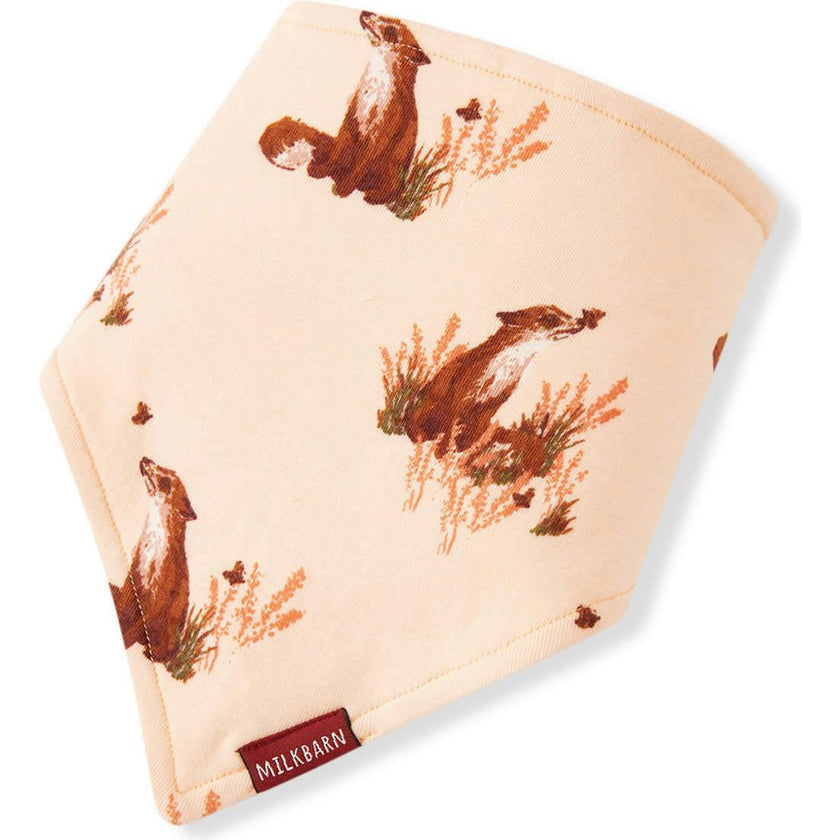 Floral Organic Cotton Three-Layer Kerchief Bib