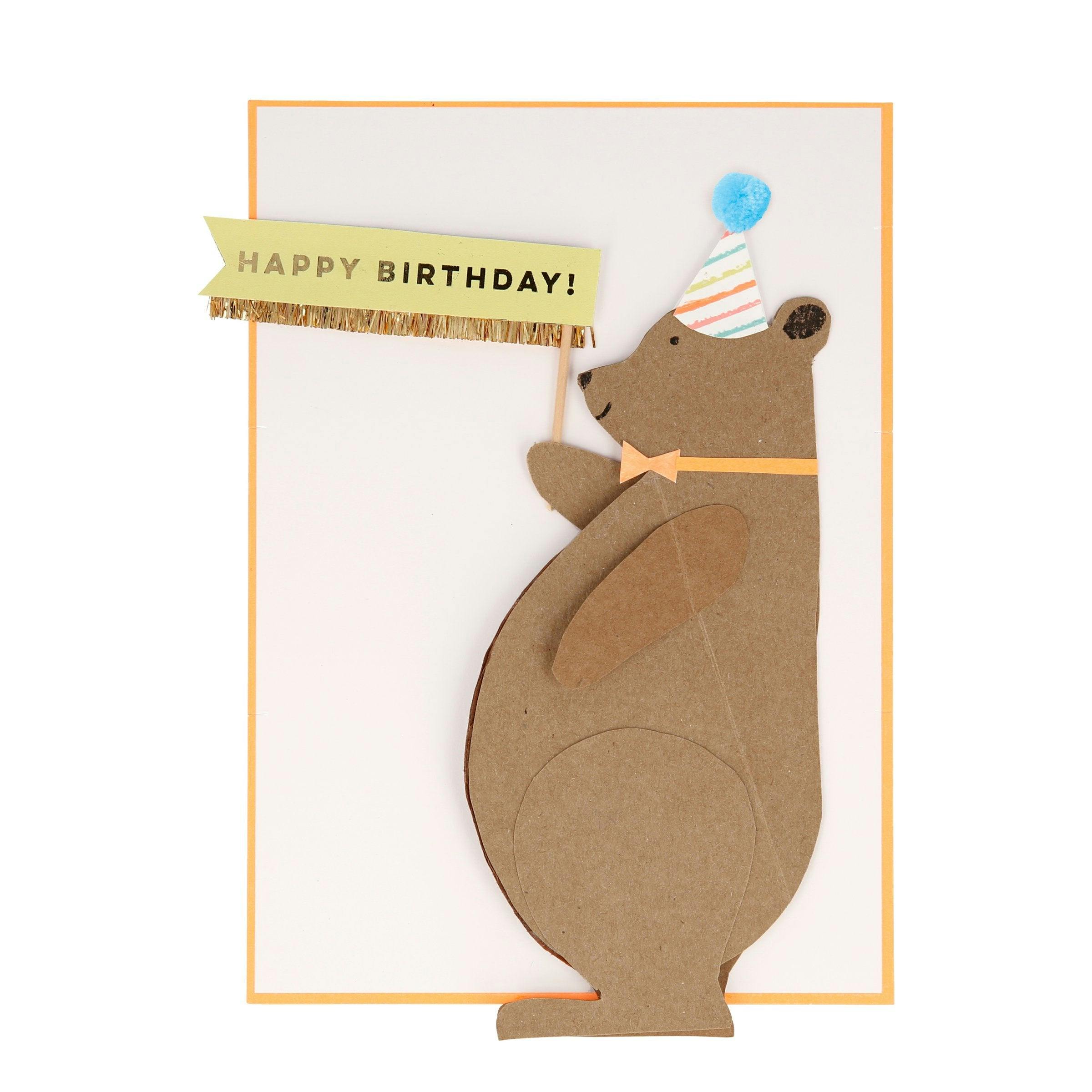 Honey Bear Stand-Up Birthday Card