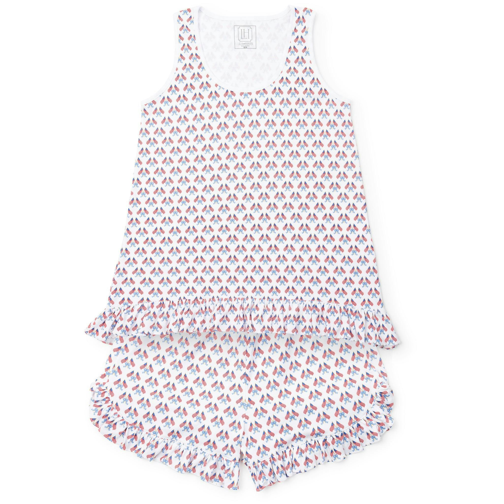 Mallory Women's Pajama Short Set - Stars, Stripes and Bows