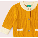 Golden Ochre Snuggly Knitted Cardigan, Gold