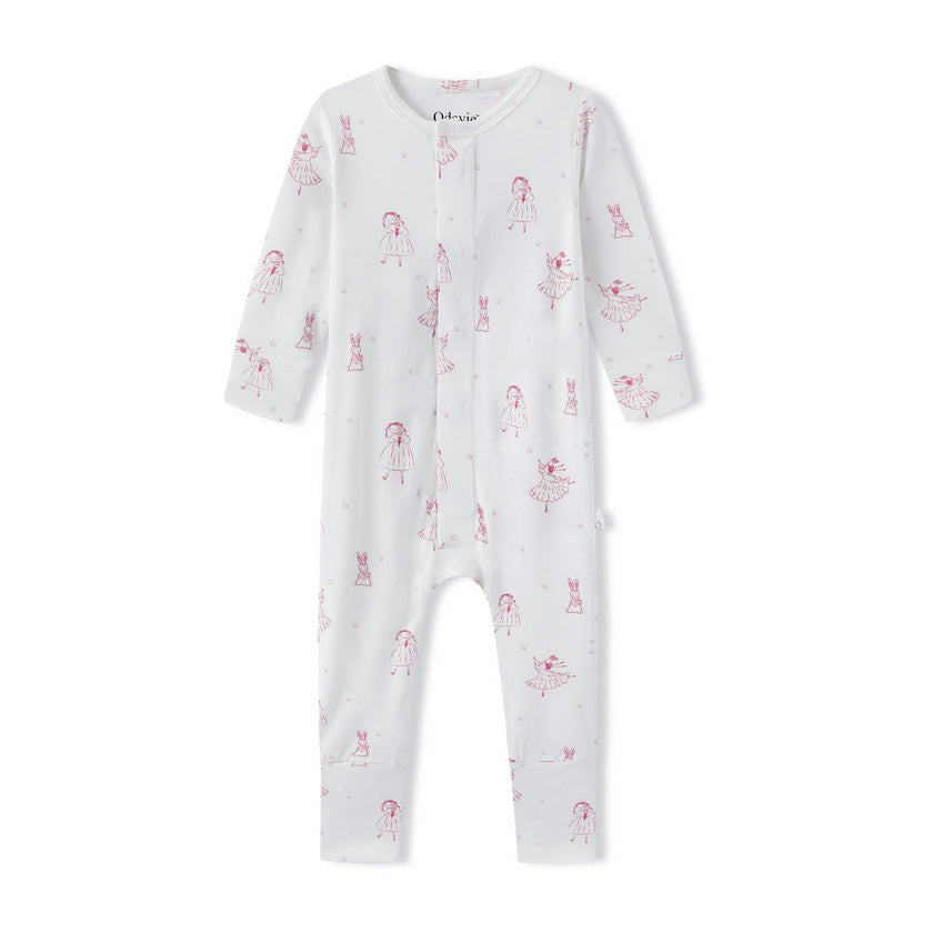 Bamboo Magnetic Footie Pajama - Princesse Rose