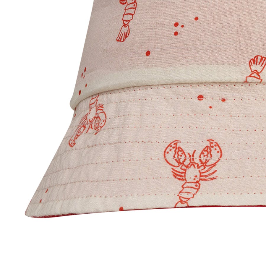 Sun Hat Reversible - Beige/Red - Little Lobster