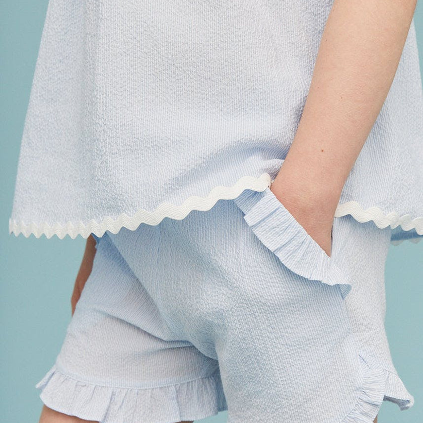 Seersucker Girl Frill Shorts