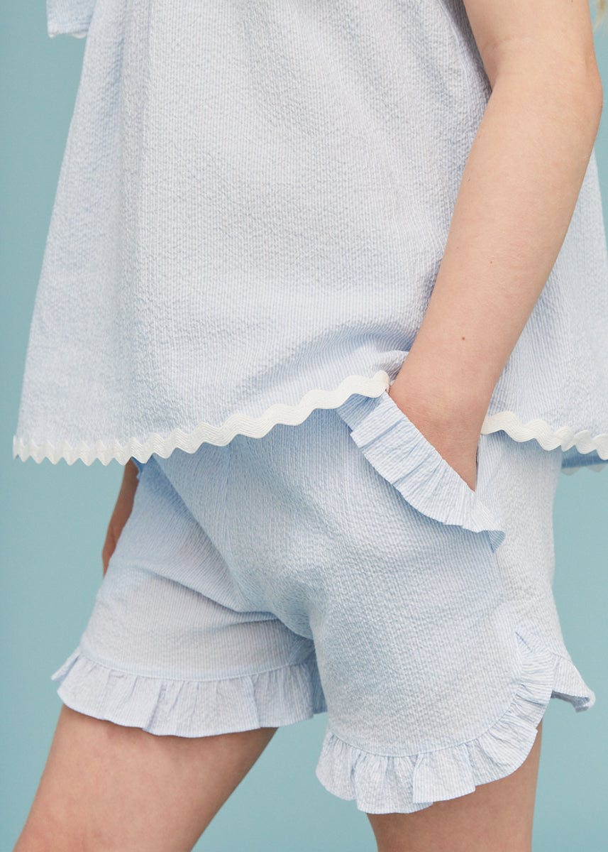Seersucker Girl Frill Shorts