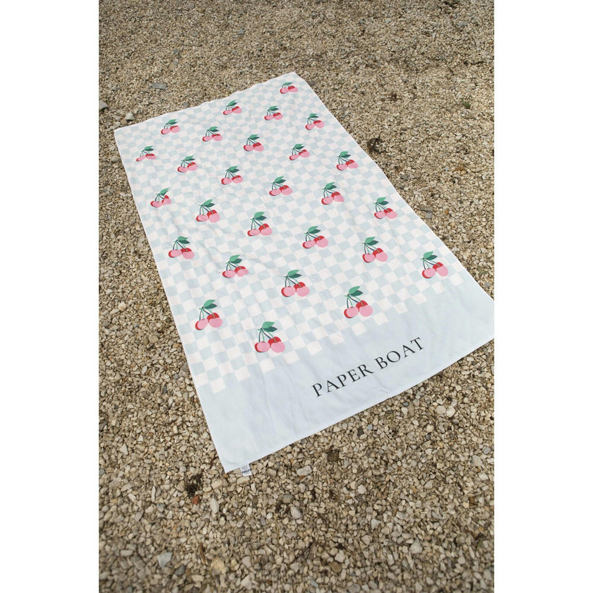 Cherries Squares Large Beach Towel