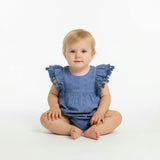 Anna Baby Romper Ocean Bliue Eyelet, Ocean Bliue Eyelet