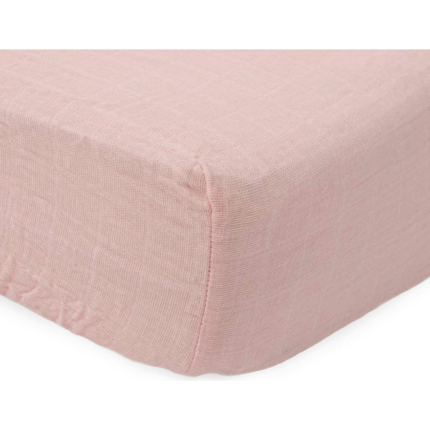 Cotton Muslin Crib Sheet - Light Pink