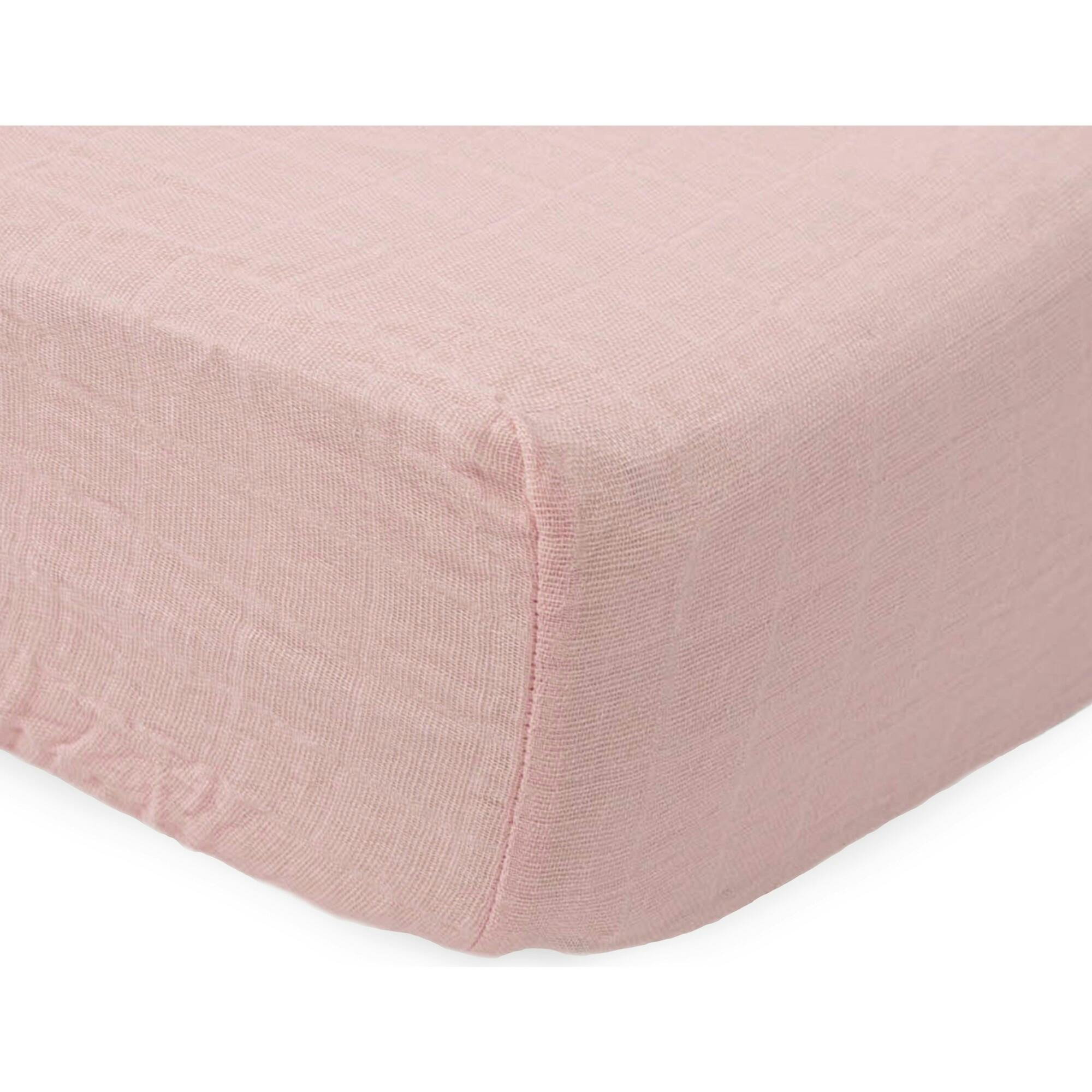 Cotton Muslin Crib Sheet - Light Pink