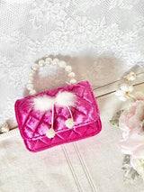 Velvet Fur Bow Purse