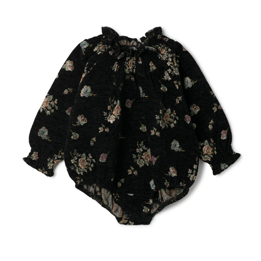 Floral Brocade Bubble Black