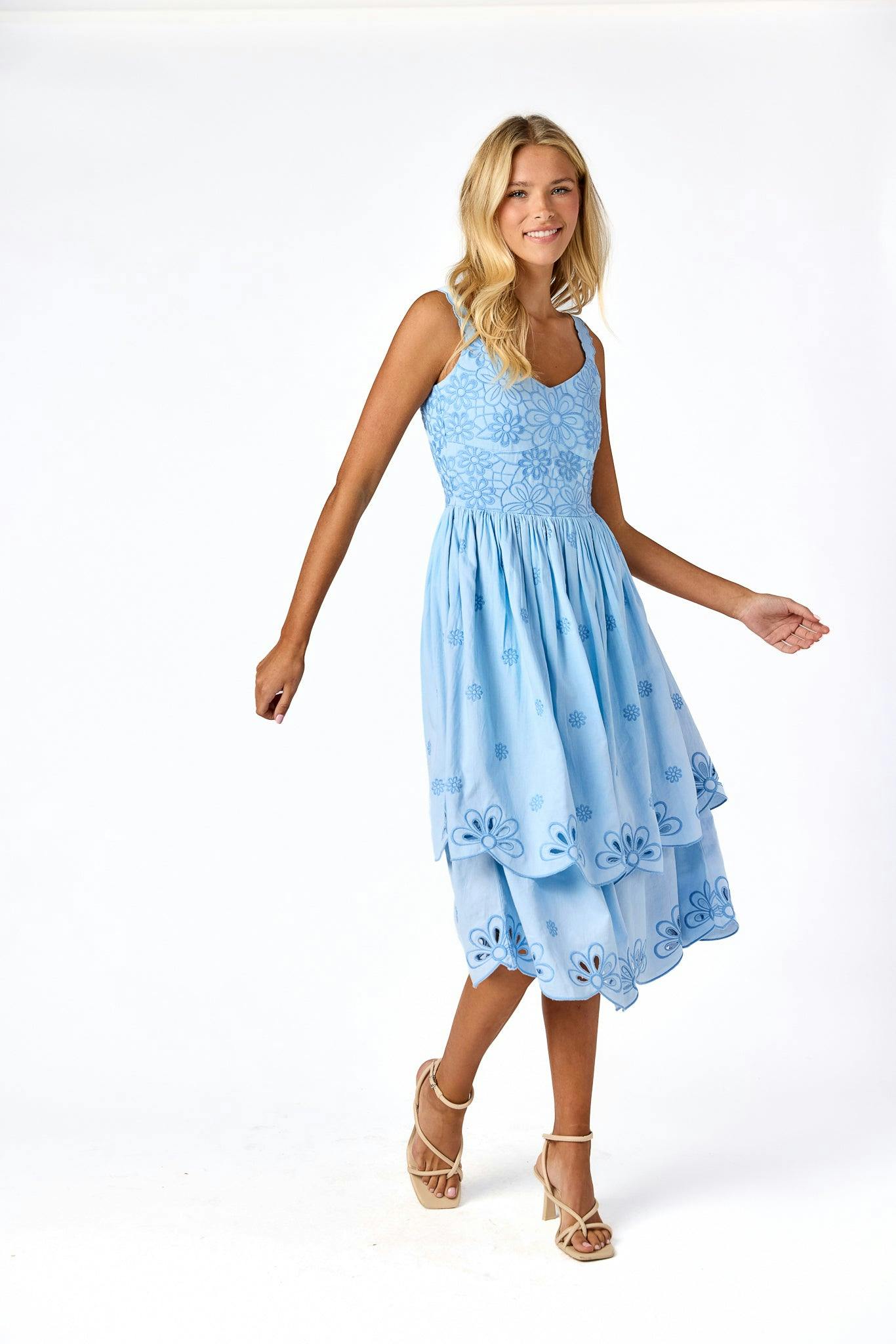 June Midi Dress Blue