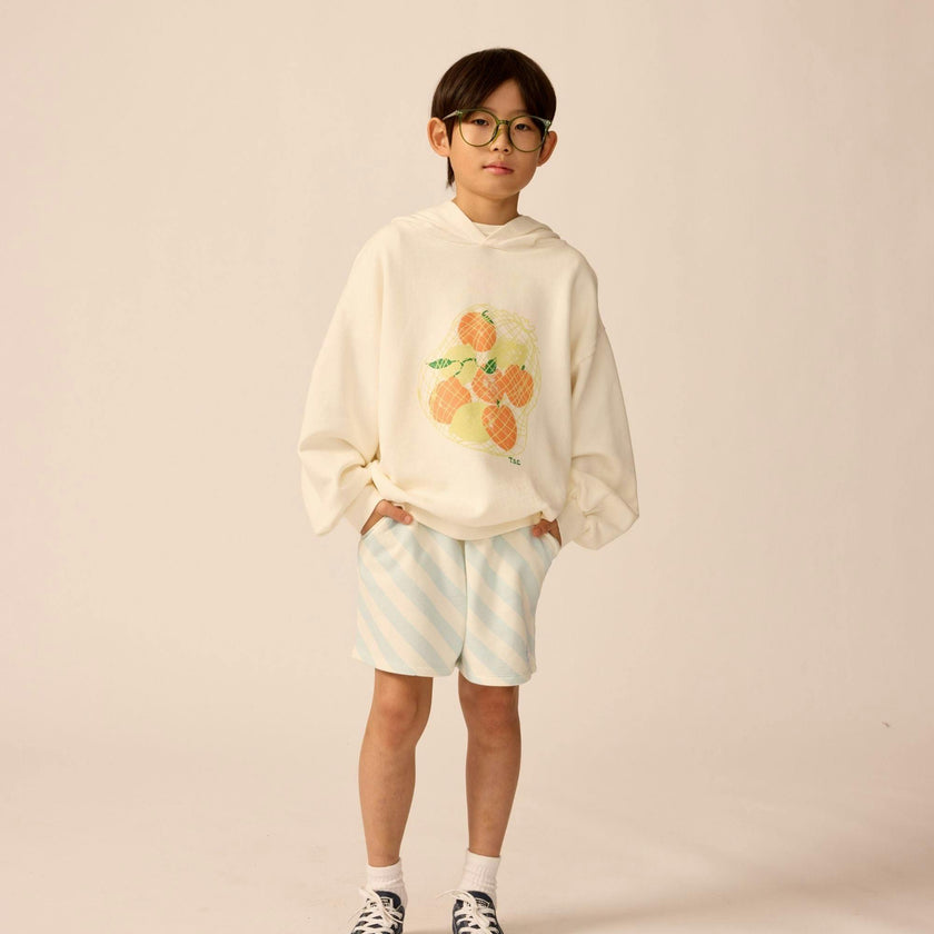 Organic Weekend Shorts in Sky Blue Stripe