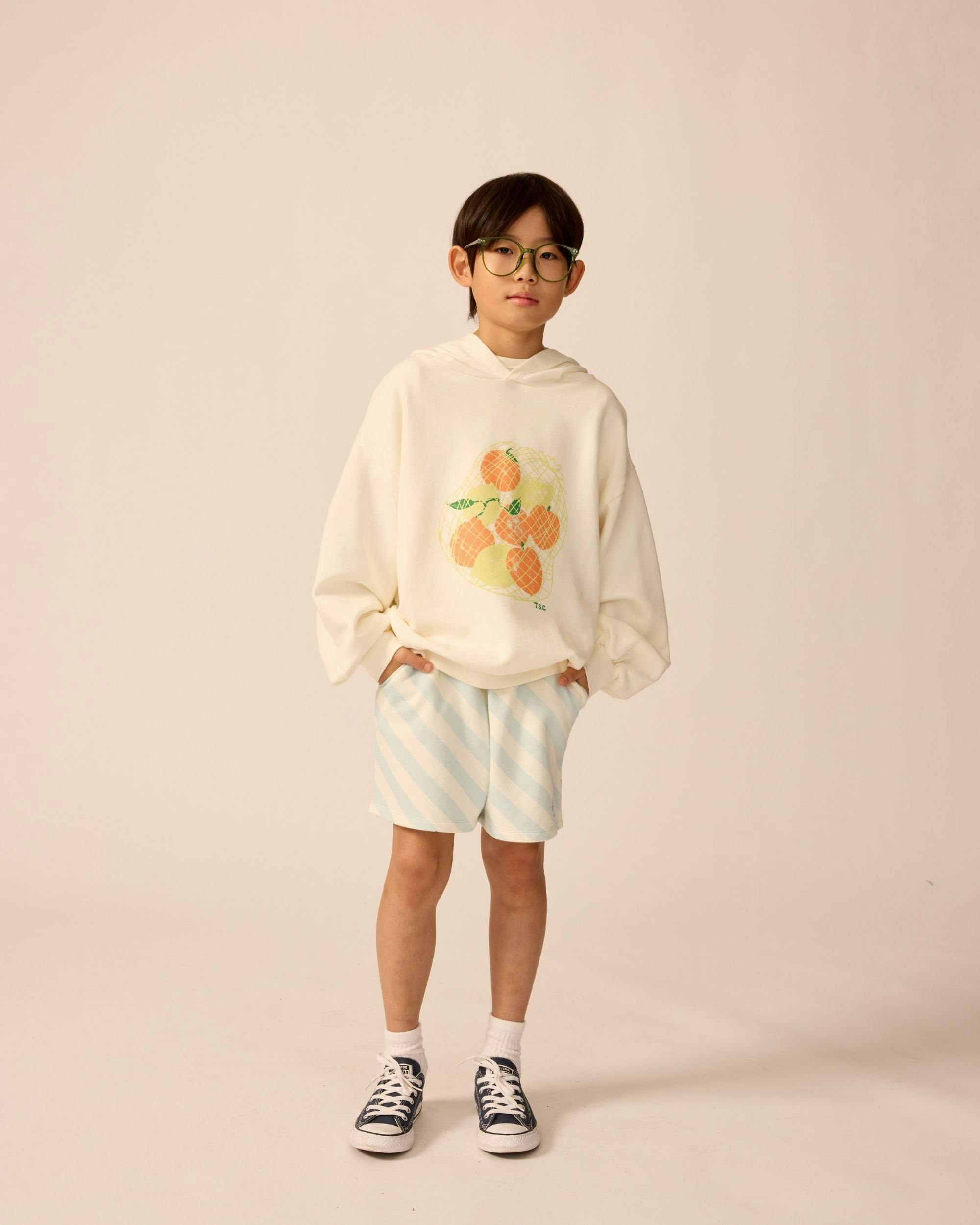 Organic Weekend Hoodie in White Mixed Fruit
