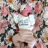 Hello I'm New Here Organic Bodysuit Long Sleeve