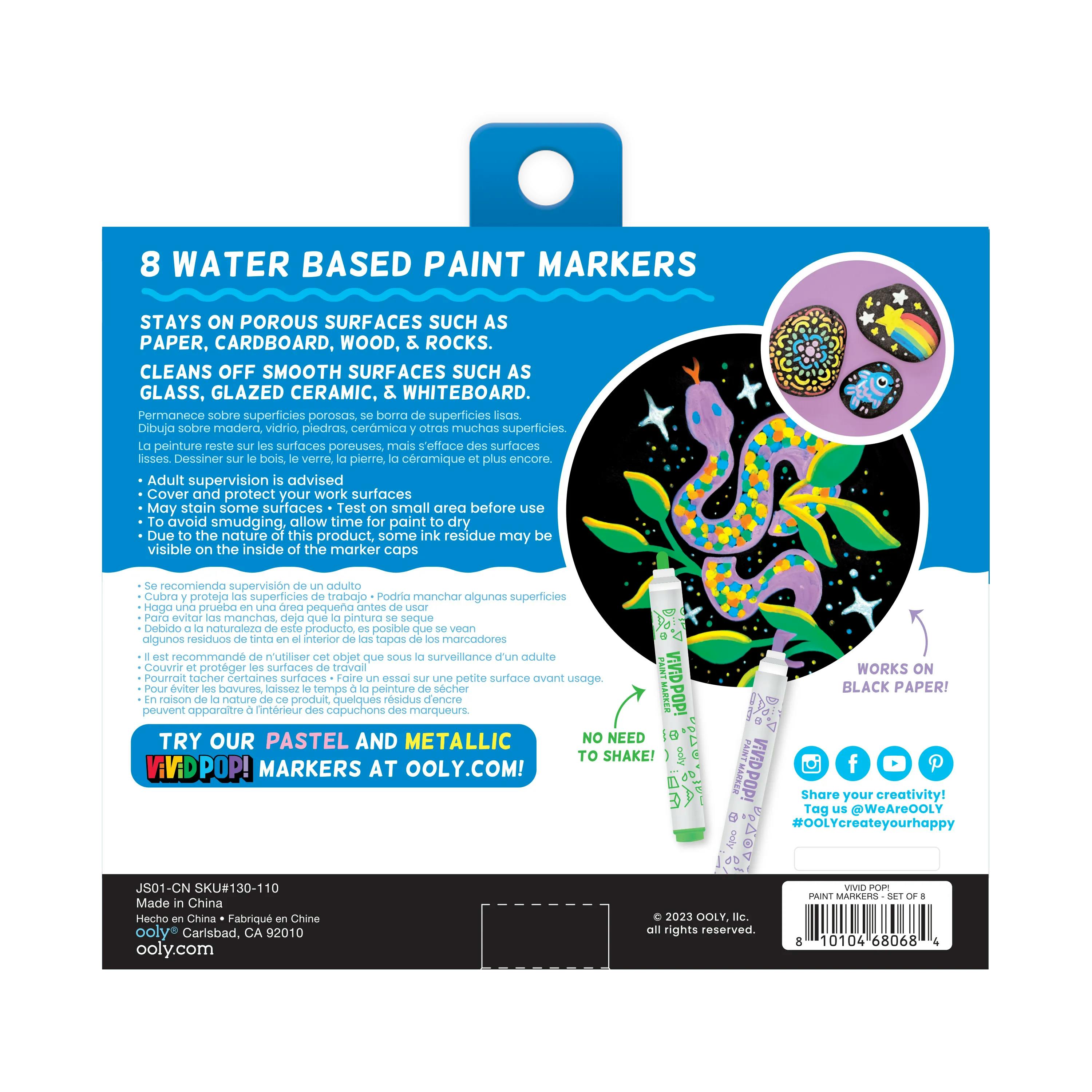 Vivid Pop! Water Based Paint Markers - Set of 8