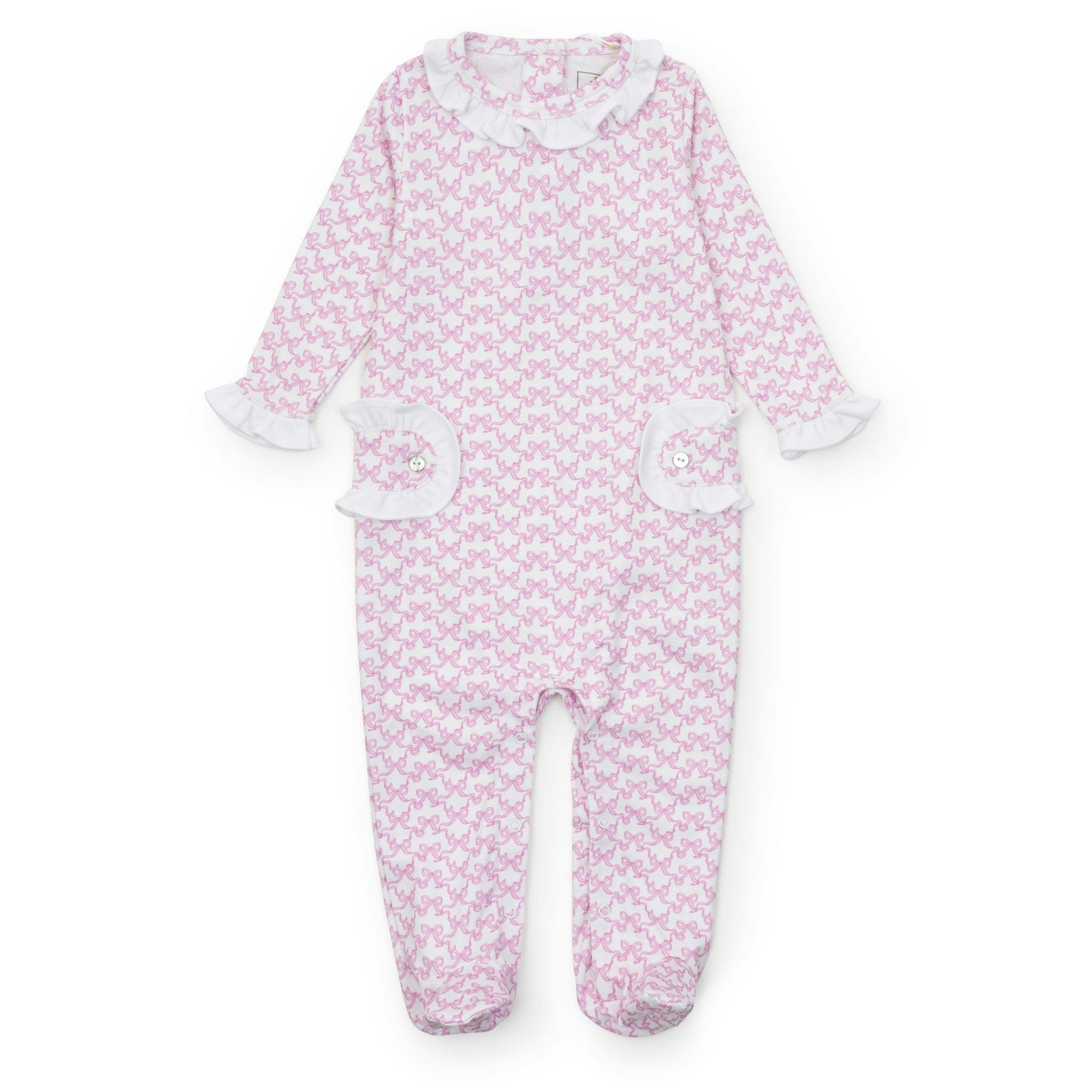 Lucy Girls' Romper Pretty Pink Bows