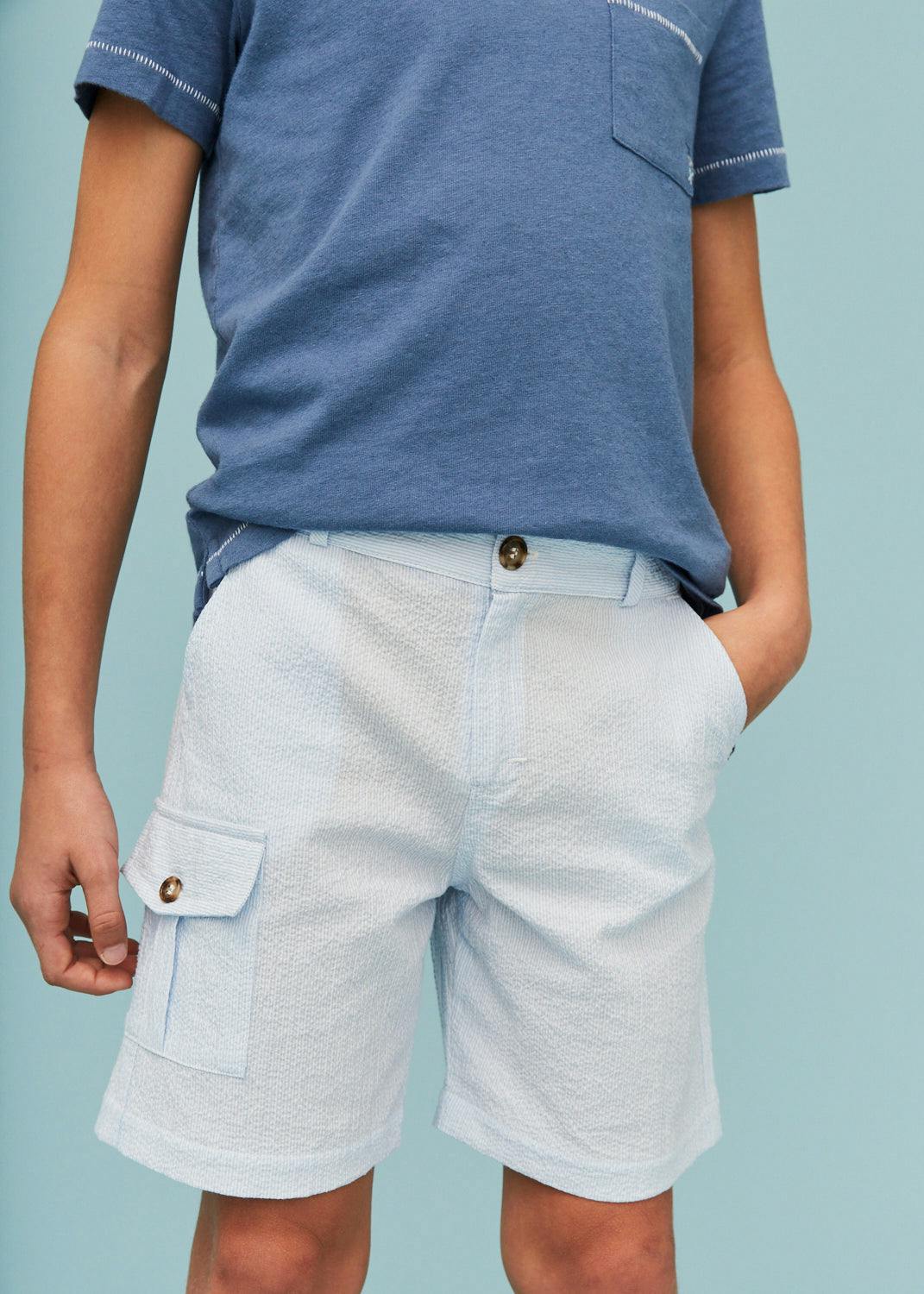 Seersucker Cargo Shorts