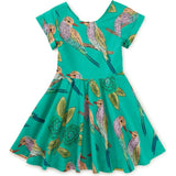 Button Back Skirted Dress, Purple