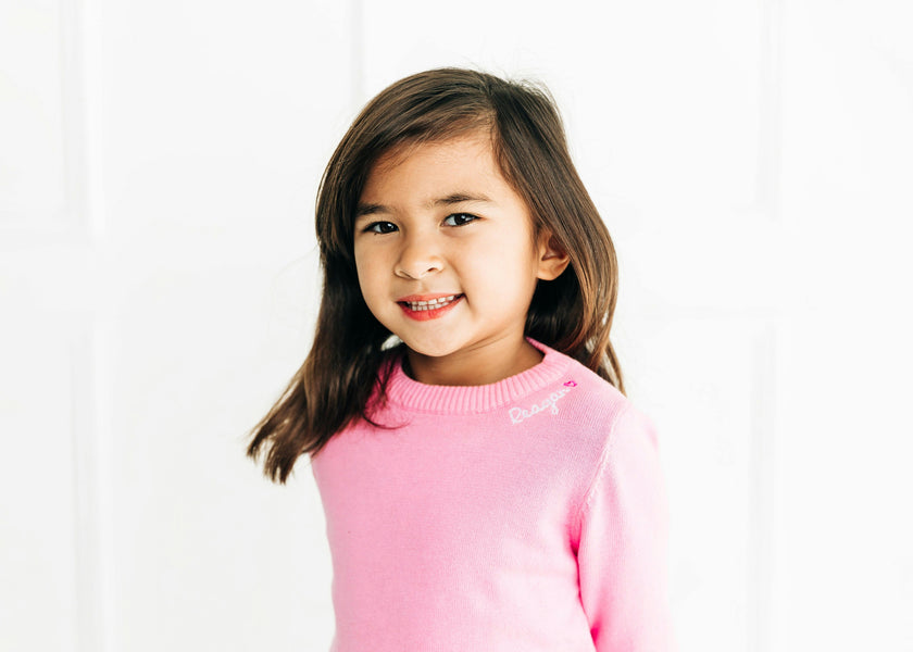 Personalized Embroidered Heart Crewneck Sweater