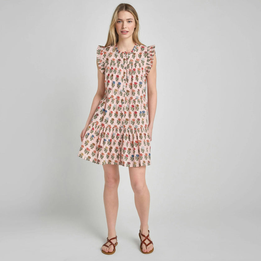 Womens Kalani Dress - Multi Flower Drop